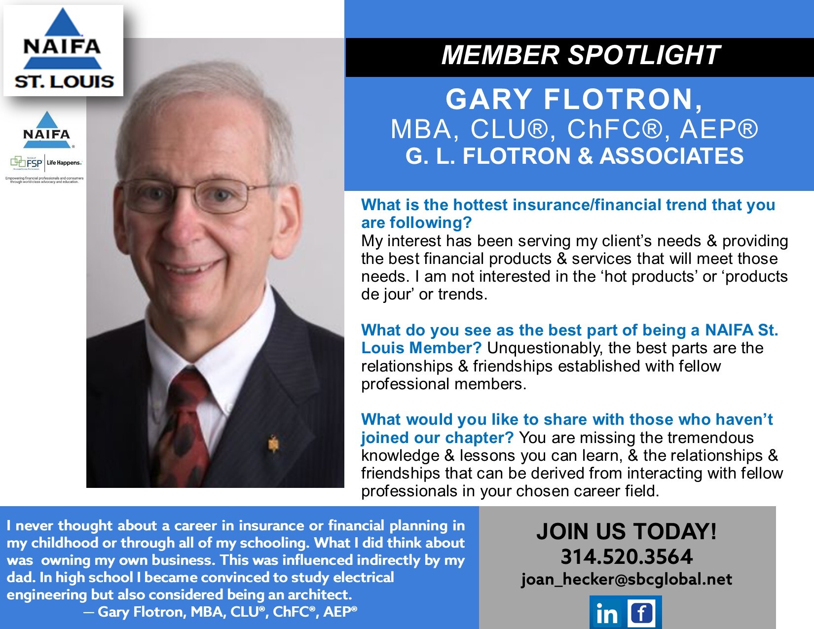 Member Spotlight-Gary Flotron - NAIFA STL